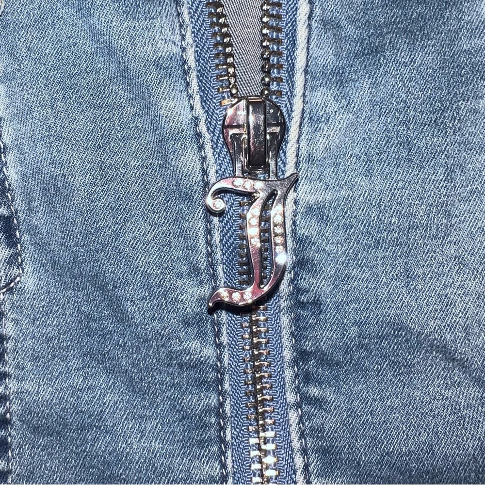Juicy Couture Corset Trucker Denim Jacket Rhinestone Back S NWT - Picture 10 of 16